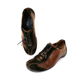Paul Green Women's UK 6 US 8.5 Brown Leather Walking Sneakers Shoes
